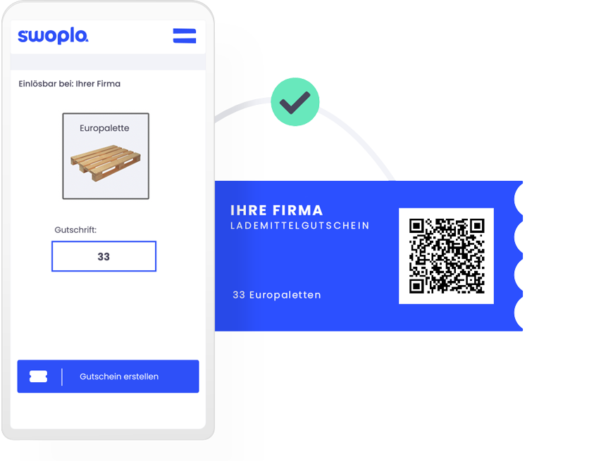 Lademittelgutschein mit QR-Code, erstellt auf dem Smartphone
